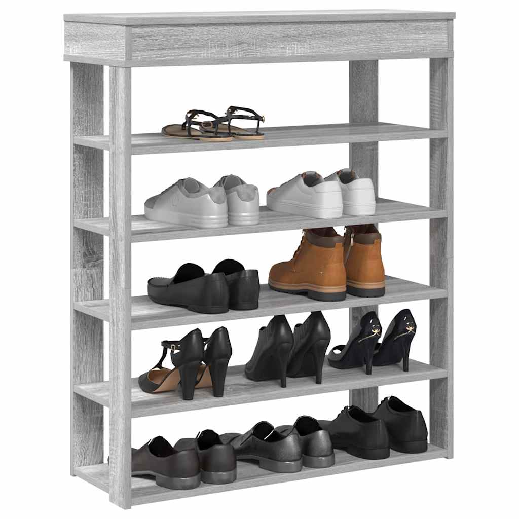 Vidaxx Schuhregal 80x30x98 cm verarbeitetes Holz Sonoma grau