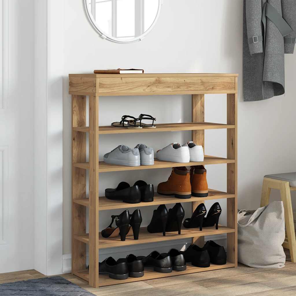 Vidaxx Schuhregal 80x30x98 cm aus handgefertigtem Holz, handwerkliche Eichenfarbe