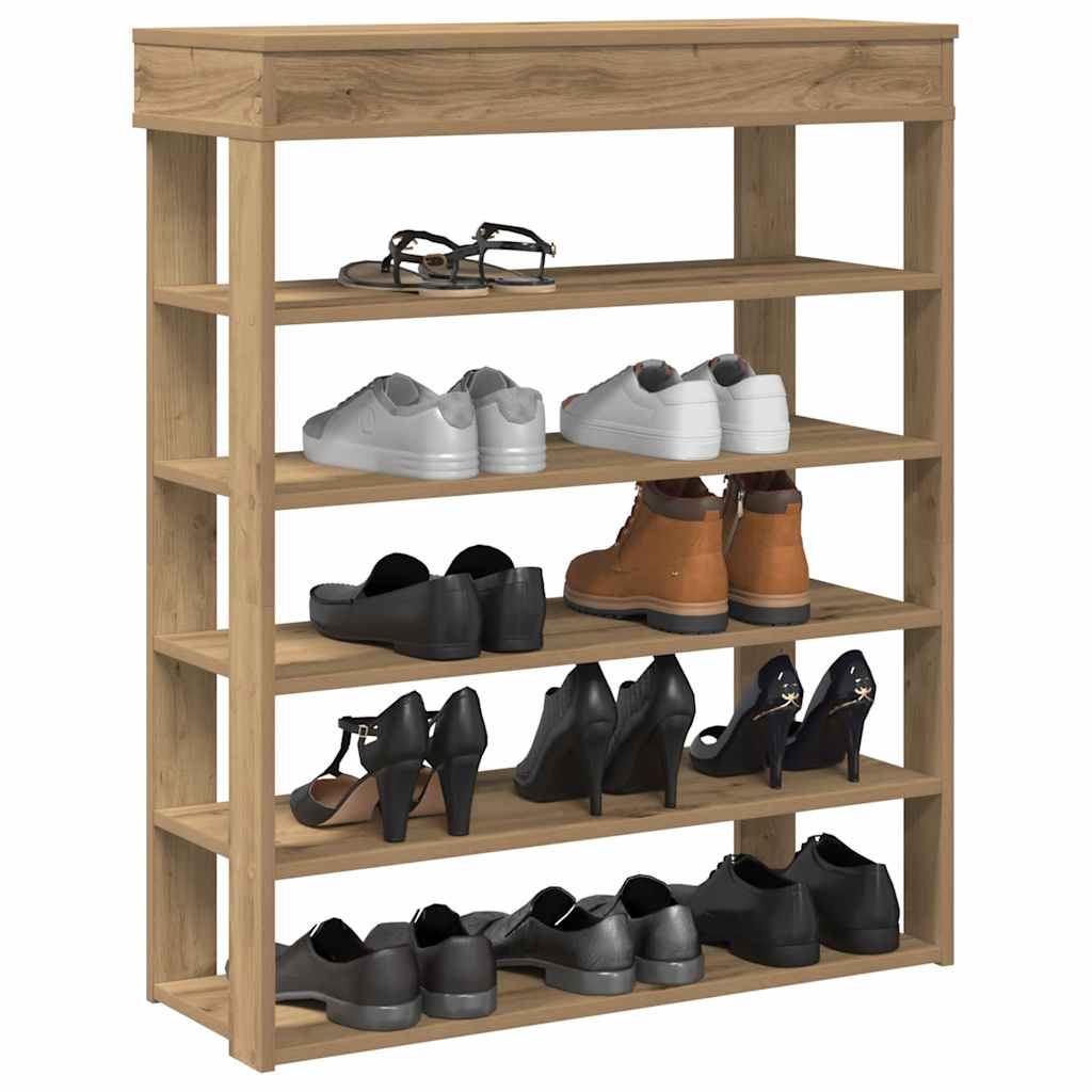 Vidaxx Schuhregal 80x30x98 cm aus handgefertigtem Holz, handwerkliche Eichenfarbe