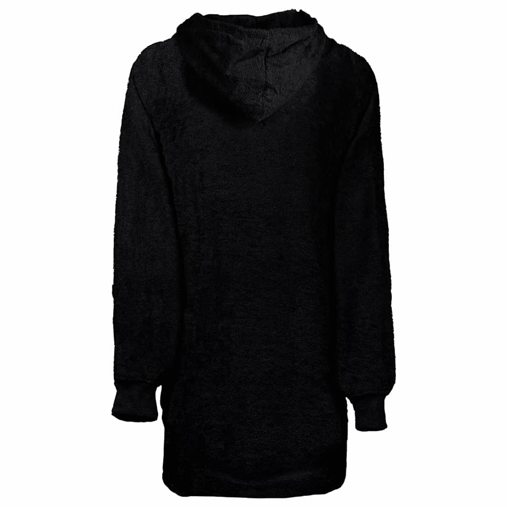 Vidaxl deken hoodie kinn zwart l katoen