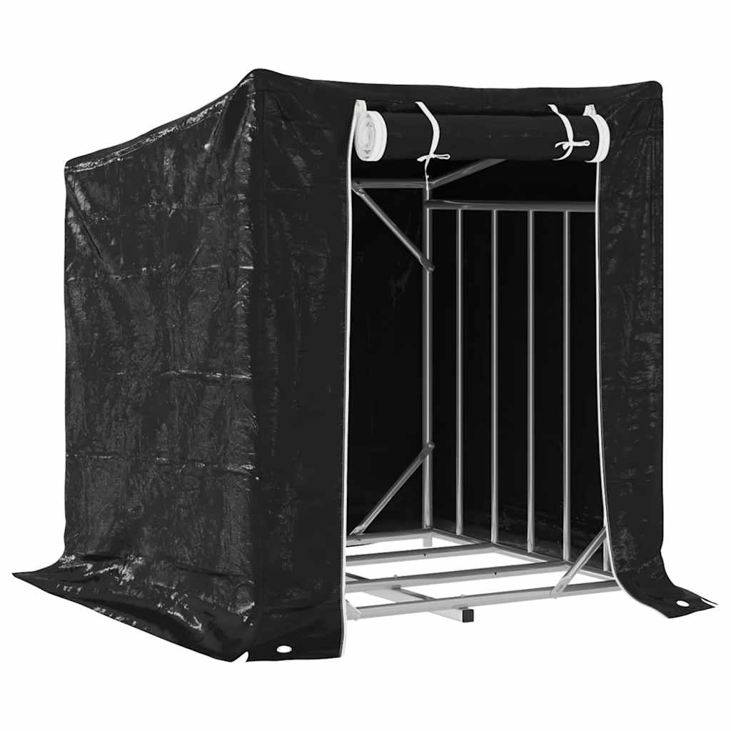 Vidaxx Kaminholzregal mit Regenschutz 101x61x110,5 cm verzinkter Stahl