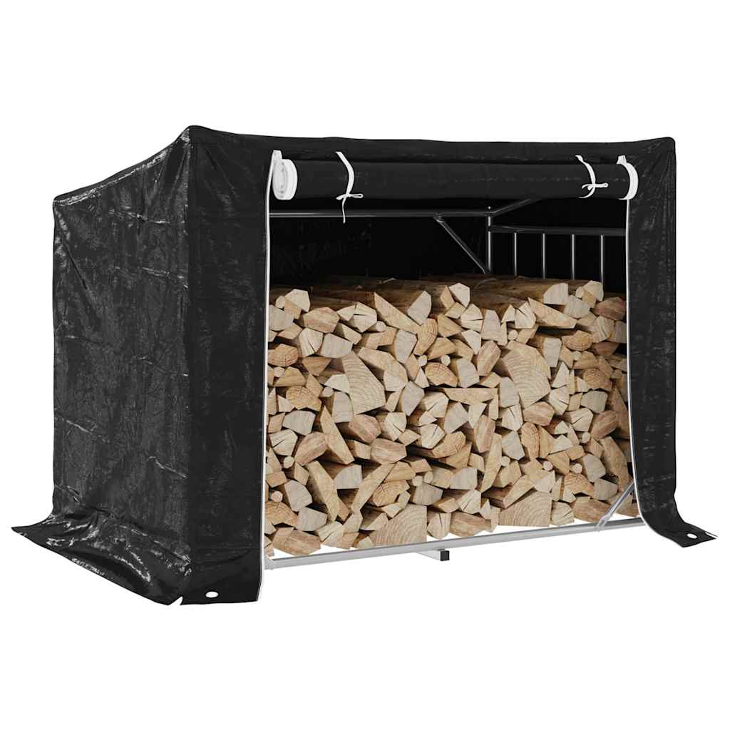 Vidaxx Kaminholzregal mit Regenschutz 150,5x100,5x110,5 cm Stahl