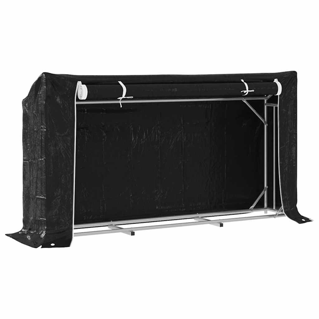 Vidaxx Kaminholzregal mit Regenschutz 200,5x41x110,5 cm Stahl