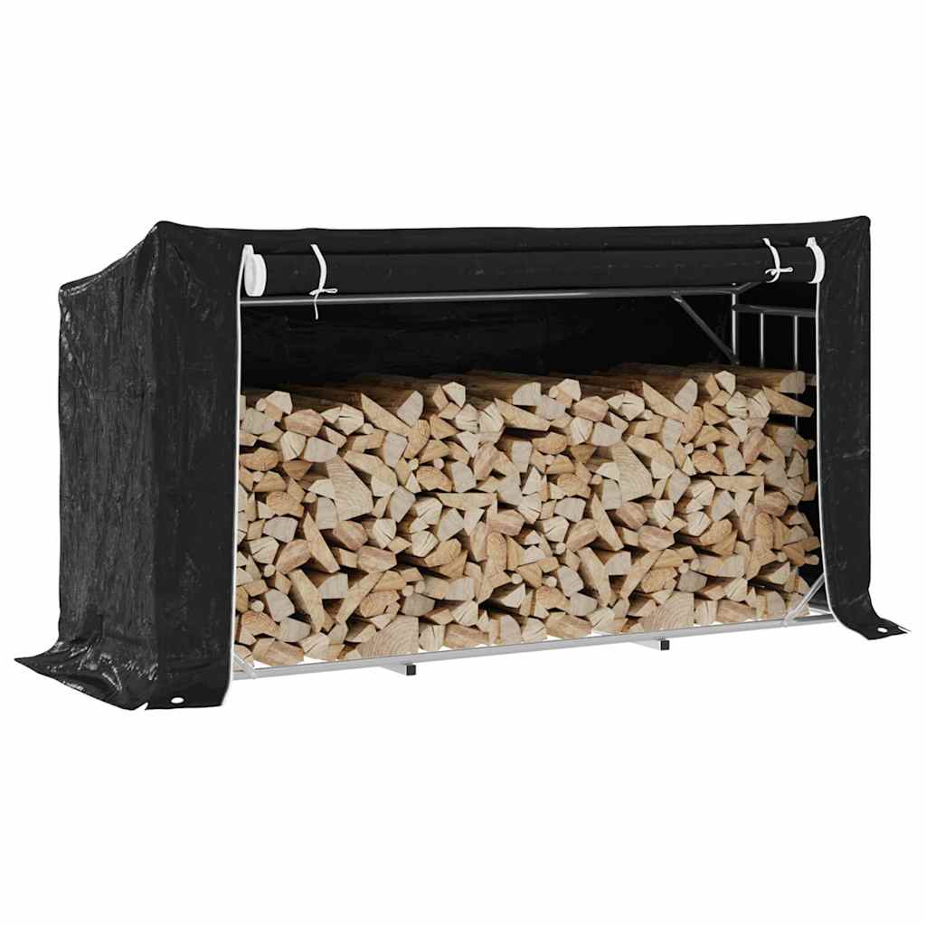 Vidaxx Kaminholzregal mit Regenschutz 200,5x60,5x110,5 cm Stahl