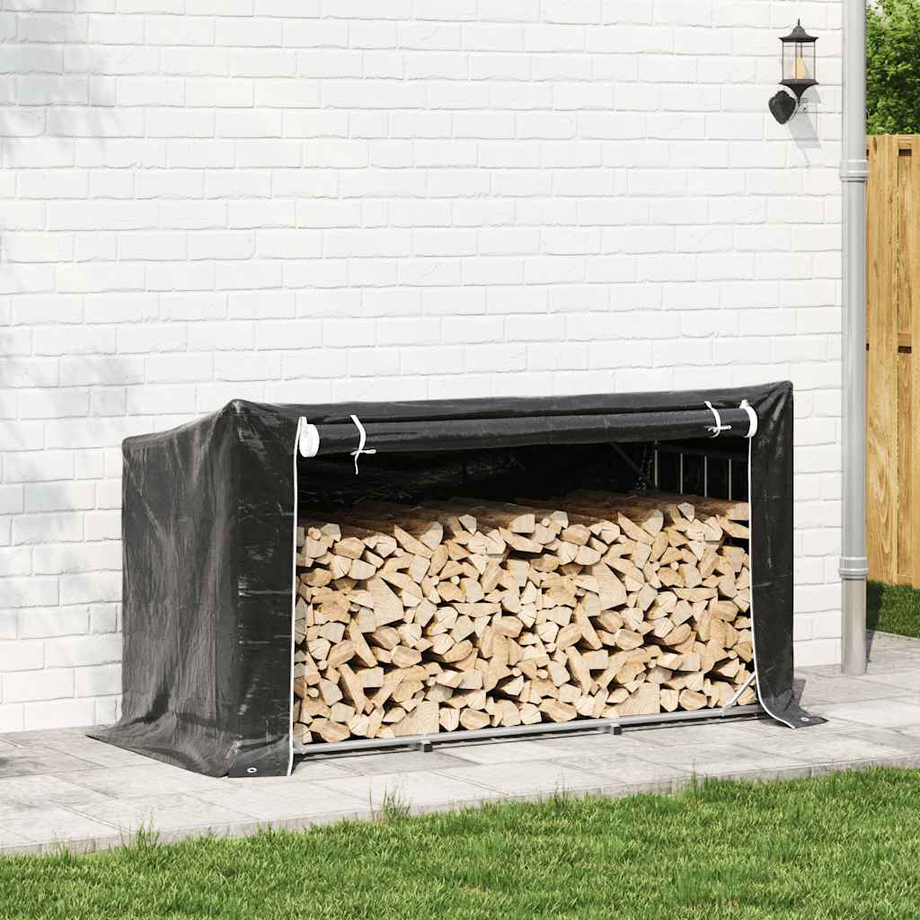 Vidaxx Kaminholzregal mit Regenschutz 200,5x80,5x110,5 cm Stahl
