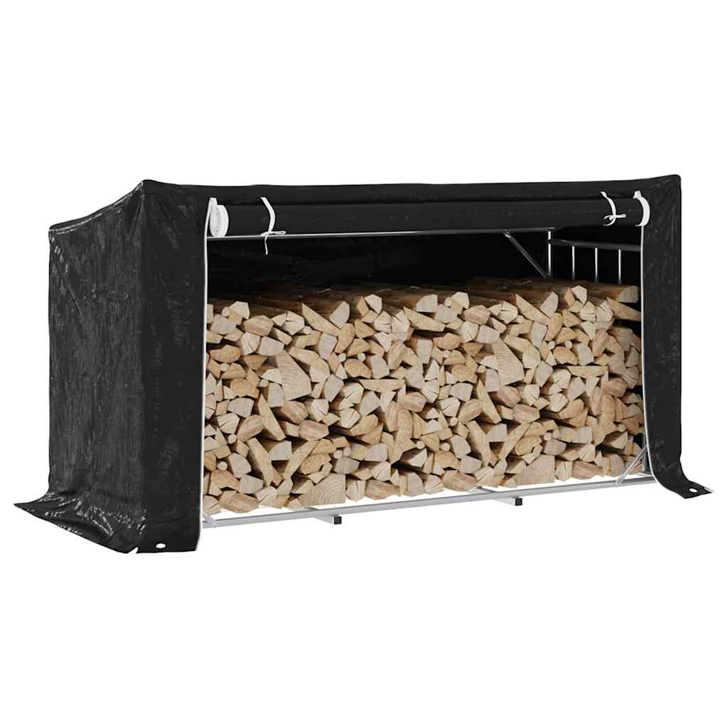 Vidaxx Kaminholzregal mit Regenschutz 200,5x80,5x110,5 cm Stahl