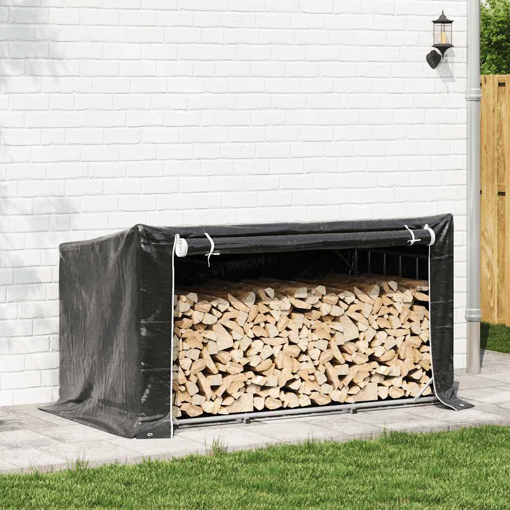 Vidaxx Kaminholzregal mit Regenschutz 200,5x100,5x110,5 cm Stahl