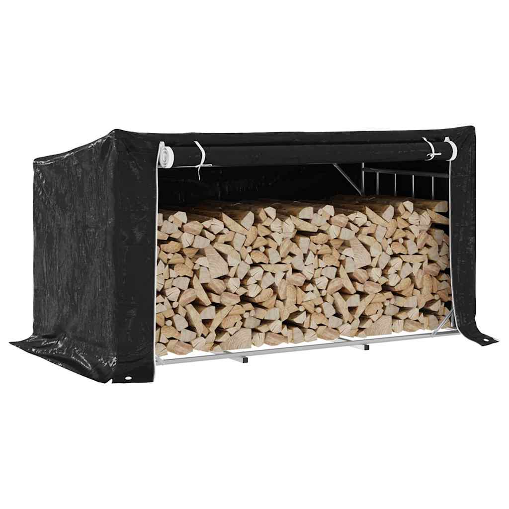 Vidaxx Kaminholzregal mit Regenschutz 200,5x100,5x110,5 cm Stahl