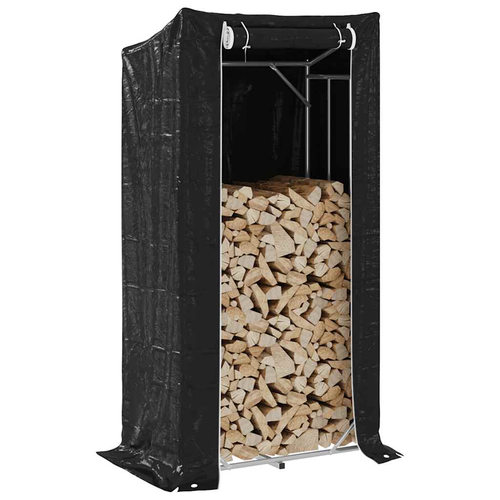 Vidaxx Kaminholzregal mit Regenschutz 100x60x200 cm verzinkter Stahl