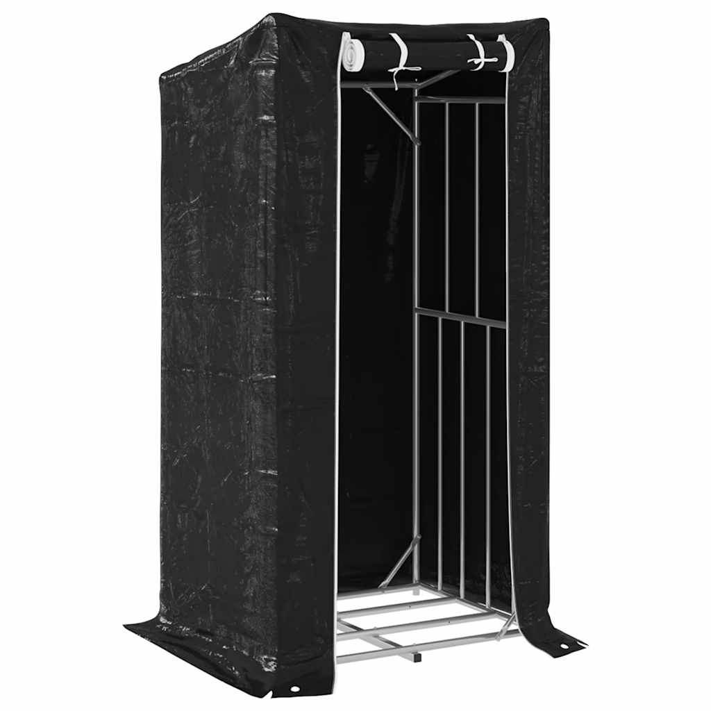 Vidaxx Kaminholzregal mit Regenschutz 100x80x200 cm verzinkter Stahl