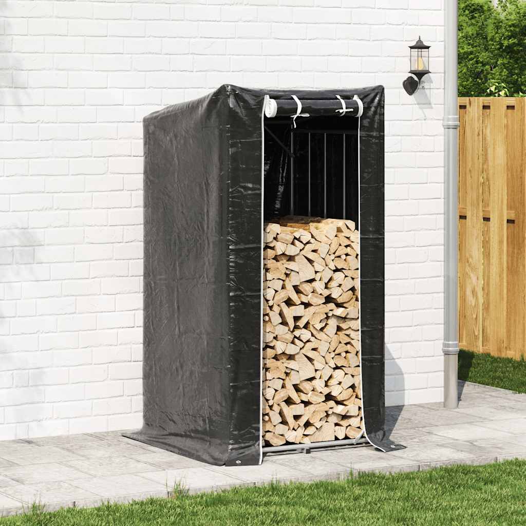 Vidaxx Kaminholzregal mit Regenschutz 100x100x200 cm verzinkter Stahl