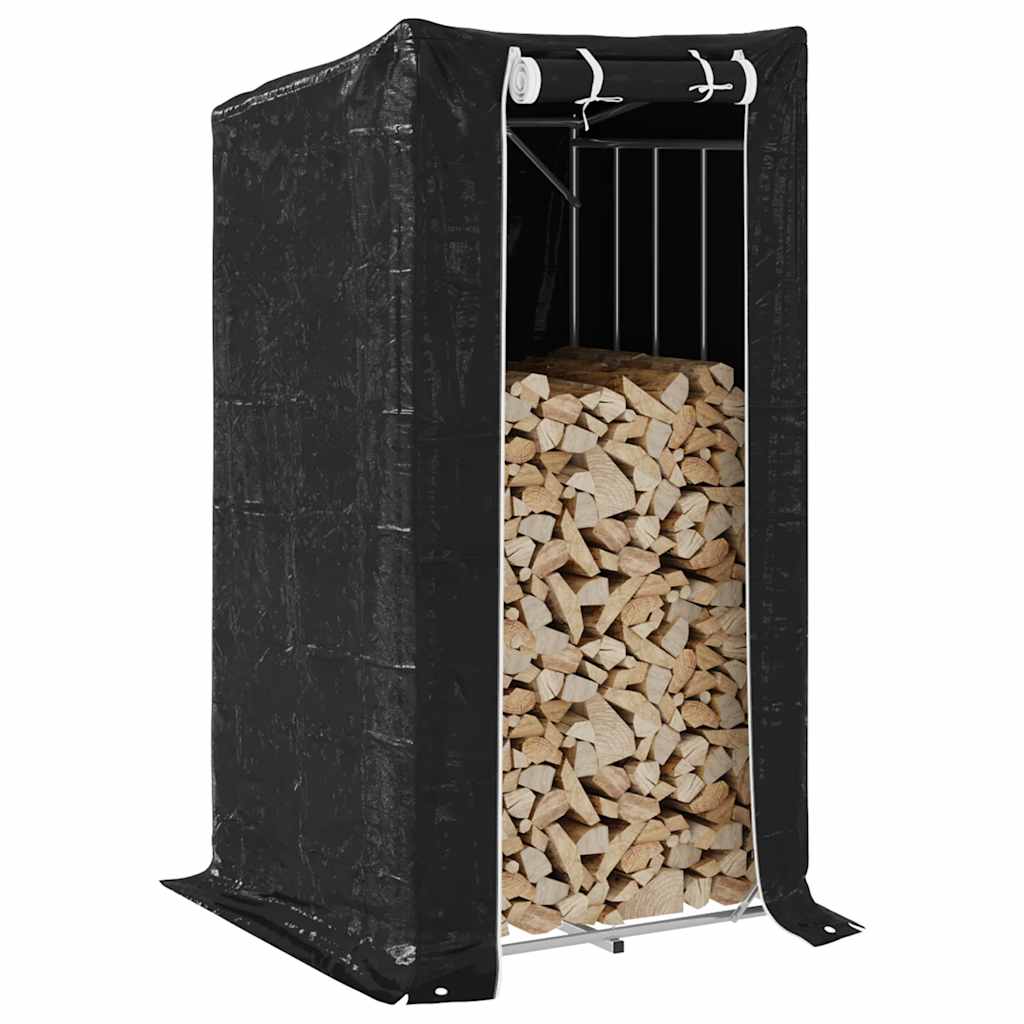 Vidaxx Kaminholzregal mit Regenschutz 100x100x200 cm verzinkter Stahl