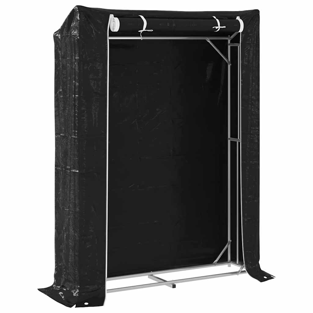 Vidaxx Kaminholzregal mit Regenschutz 150x40x200 cm verzinkter Stahl
