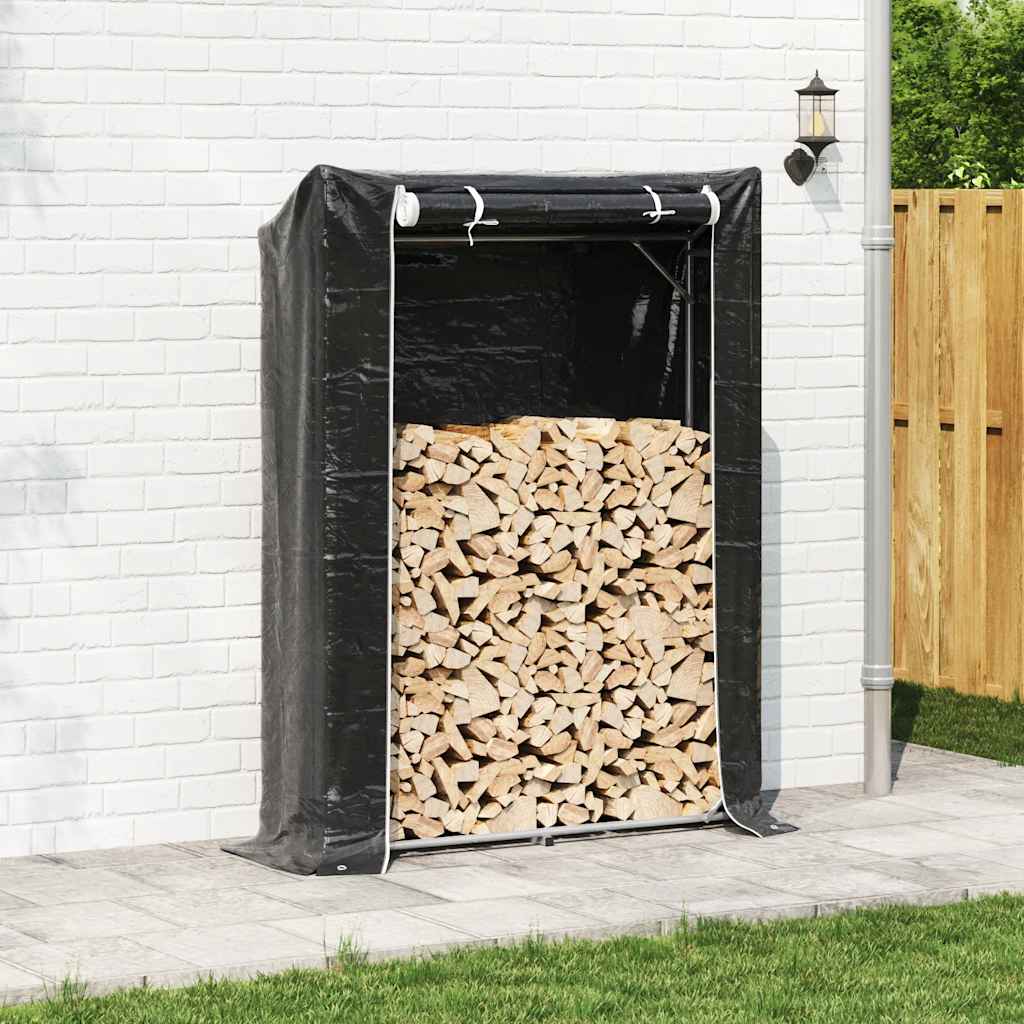 Vidaxx Kaminholzregal mit Regenschutz 150x40x200 cm verzinkter Stahl