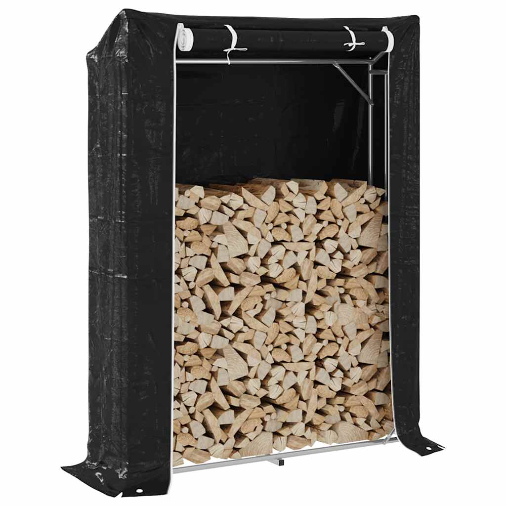 Vidaxx Kaminholzregal mit Regenschutz 150x40x200 cm verzinkter Stahl
