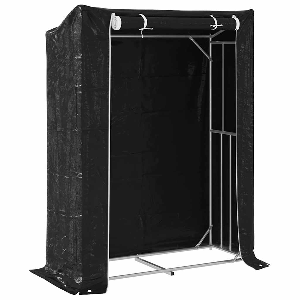 Vidaxx Kaminholzregal mit Regenschutz 150x60x200 cm verzinkter Stahl
