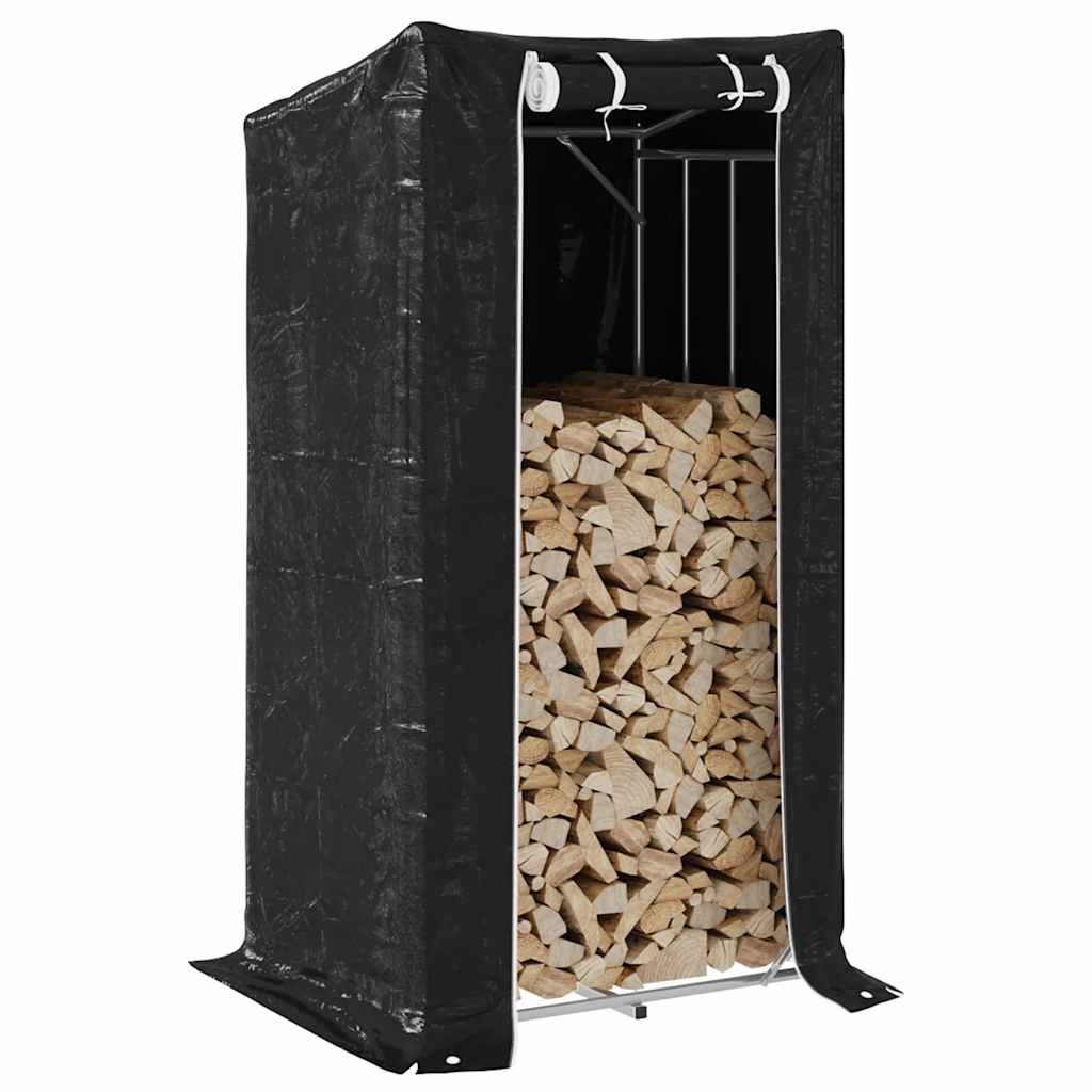 Vidaxx Kaminholzregal mit Regenschutz 150x80x200 cm verzinkter Stahl