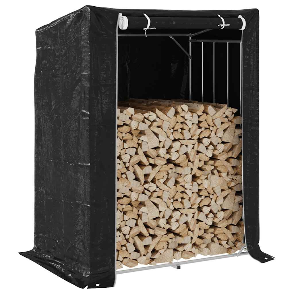 Vidaxx Kaminholzregal mit Regenschutz 150x100x200 cm verzinkter Stahl