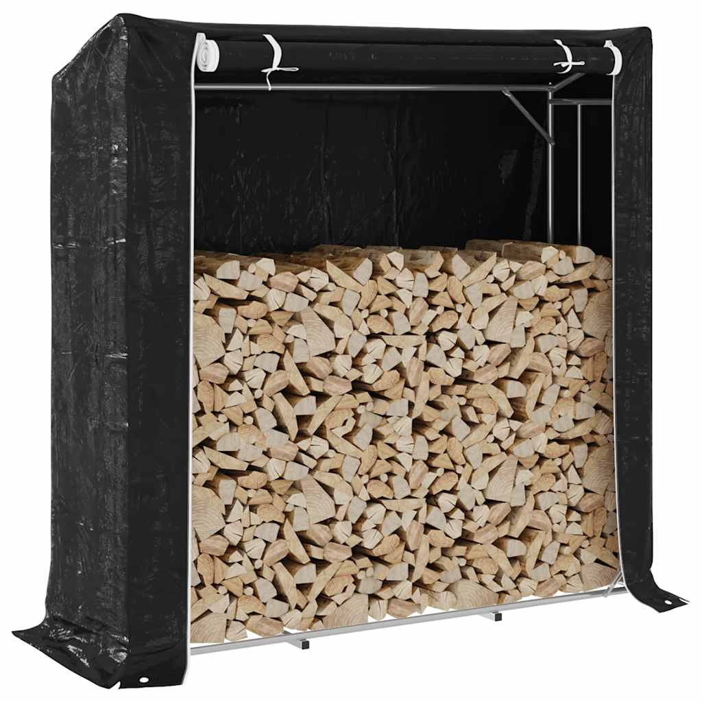 Vidaxx Kaminholzregal mit Regenschutz 200x60x200 cm verzinkter Stahl
