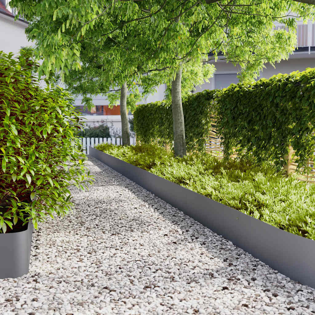 Vidaxl gazonranden 20 st 25x103 cm koudgewalst staal antraciet