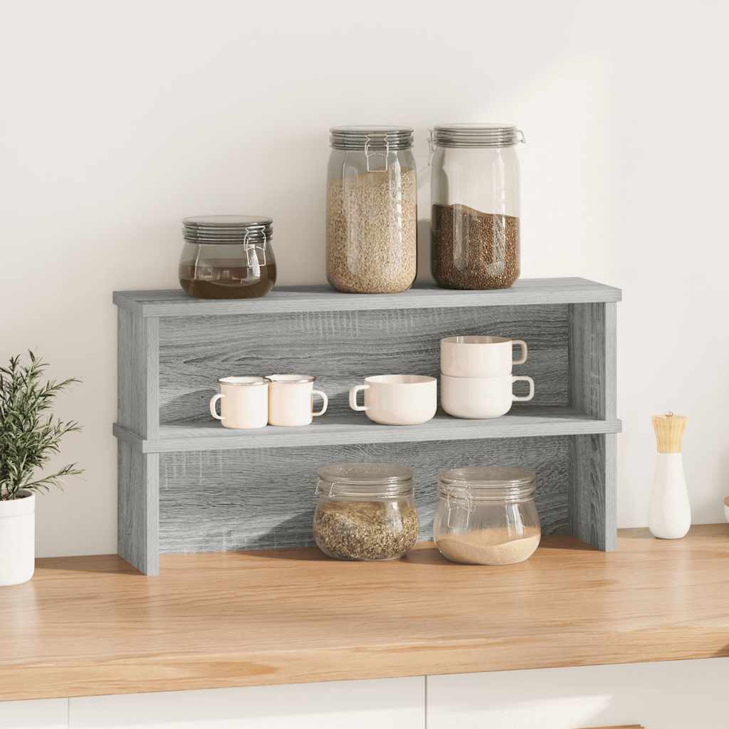 Vidaxl keukenrekken stapelbaar 2 st 50x15x16 cm grijs sonoma eiken
