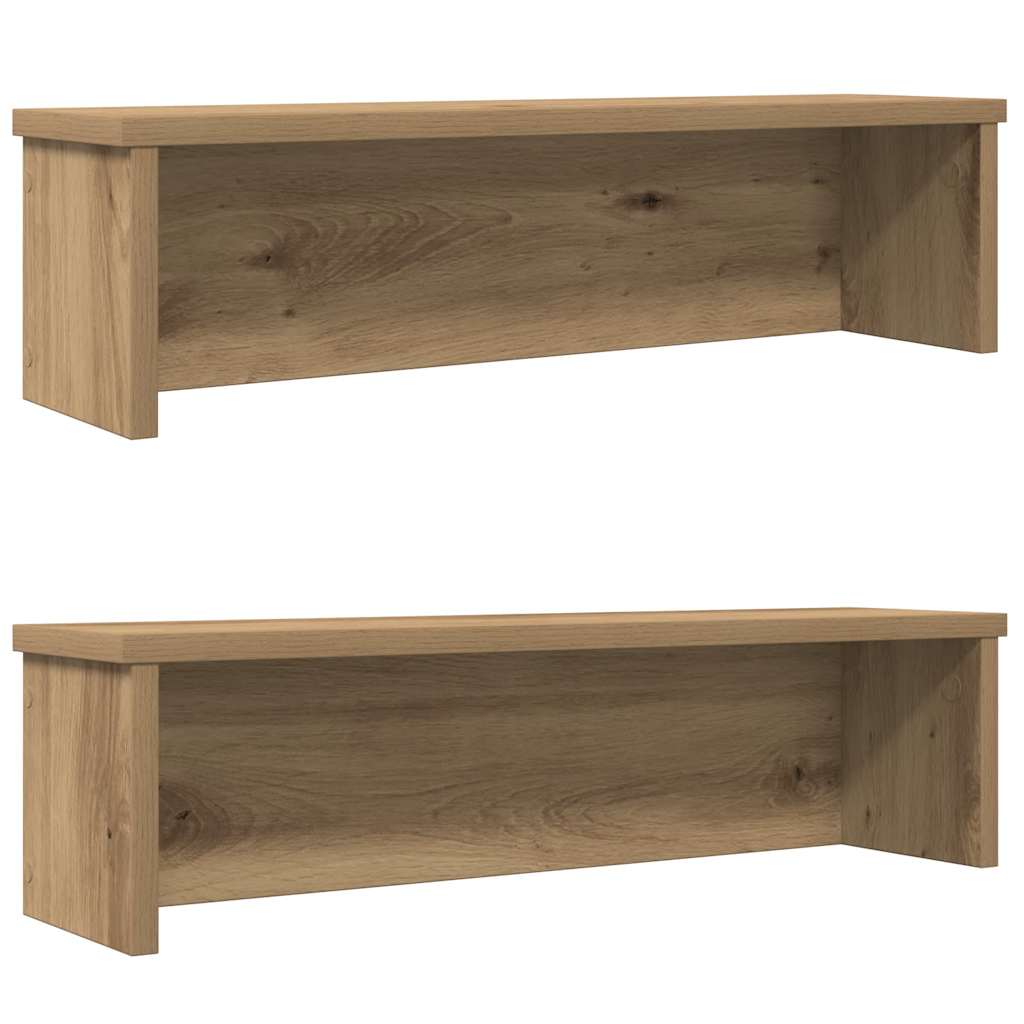 VidaXL Küchenregale stapelbar, 2 Stück, 60 x 15 x 16 cm, handgefertigte Eichenfarbe