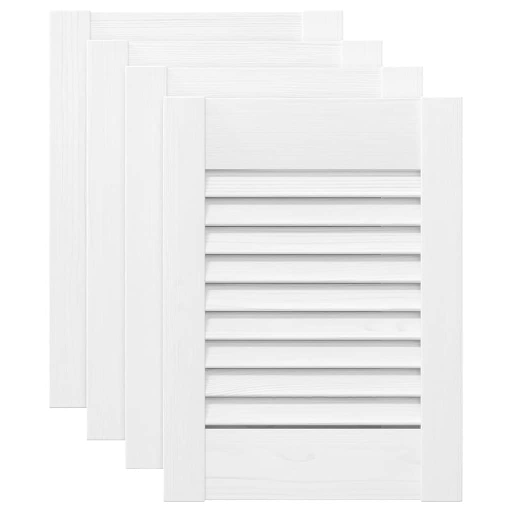 Vidaxl kastdeuren louvredesign 4 st 39,5x29,5 cm wit