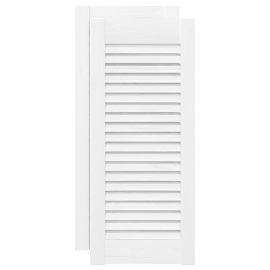 Vidaxl kastdeuren louvredesign 2 st 61,5x29,5 cm wit