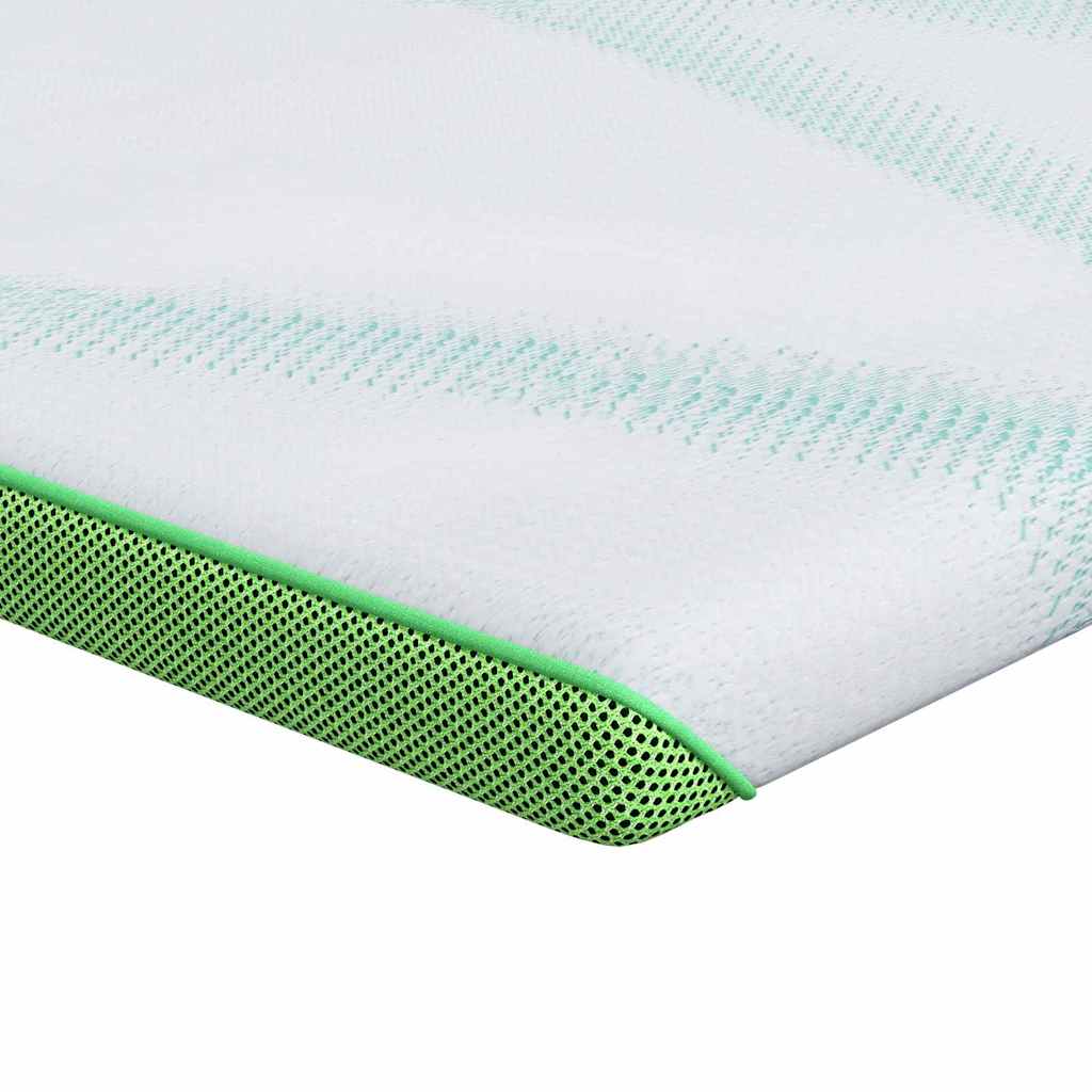 Vidaxl matrastopper wit en groen 90 x 200 cm jacquard stof