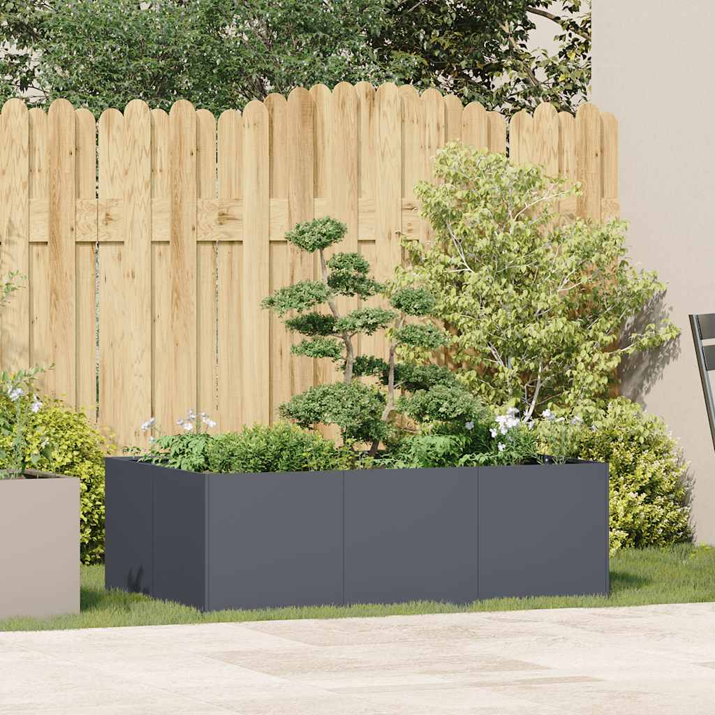 Vidaxl plantenbak 120x80x40 cm staal antracietkleurig