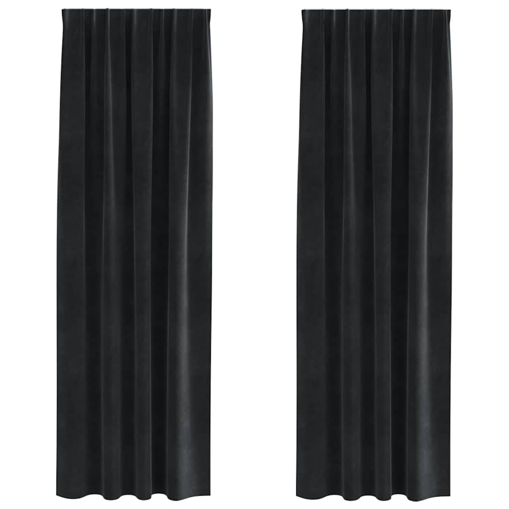 Vidaxl verduisterende gordijnen 2 pcs zwart 140 x 225 cm fluweel