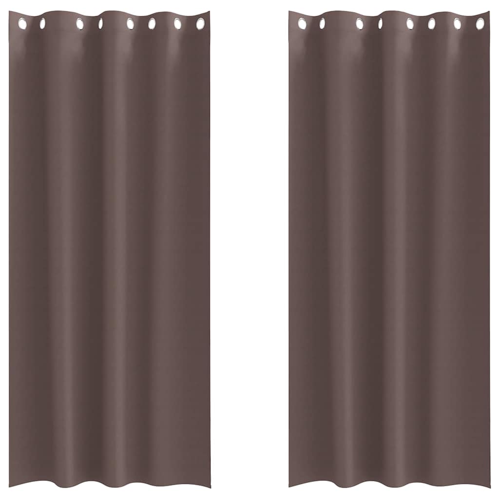 Vidaxl zwart-out gordijnen met ringen 2 pcs donkerbruin 225 x 140 cm