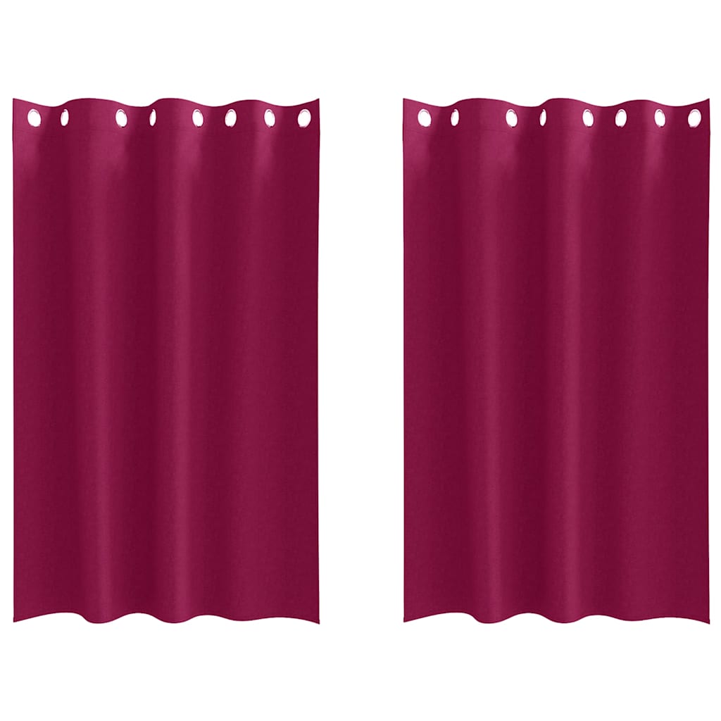 Vidaxl zwart-out gordijnen met ringen 2 pcs wijnrood 175 x 140 cm