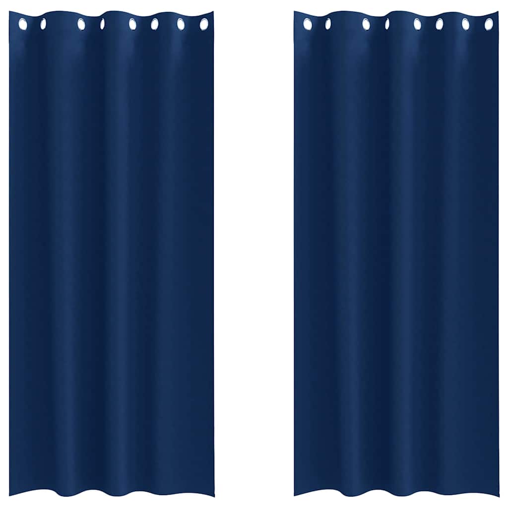 Vidaxl zwart-out gordijnen met ringen 2 pcs donkerblauw 260 x 140 cm