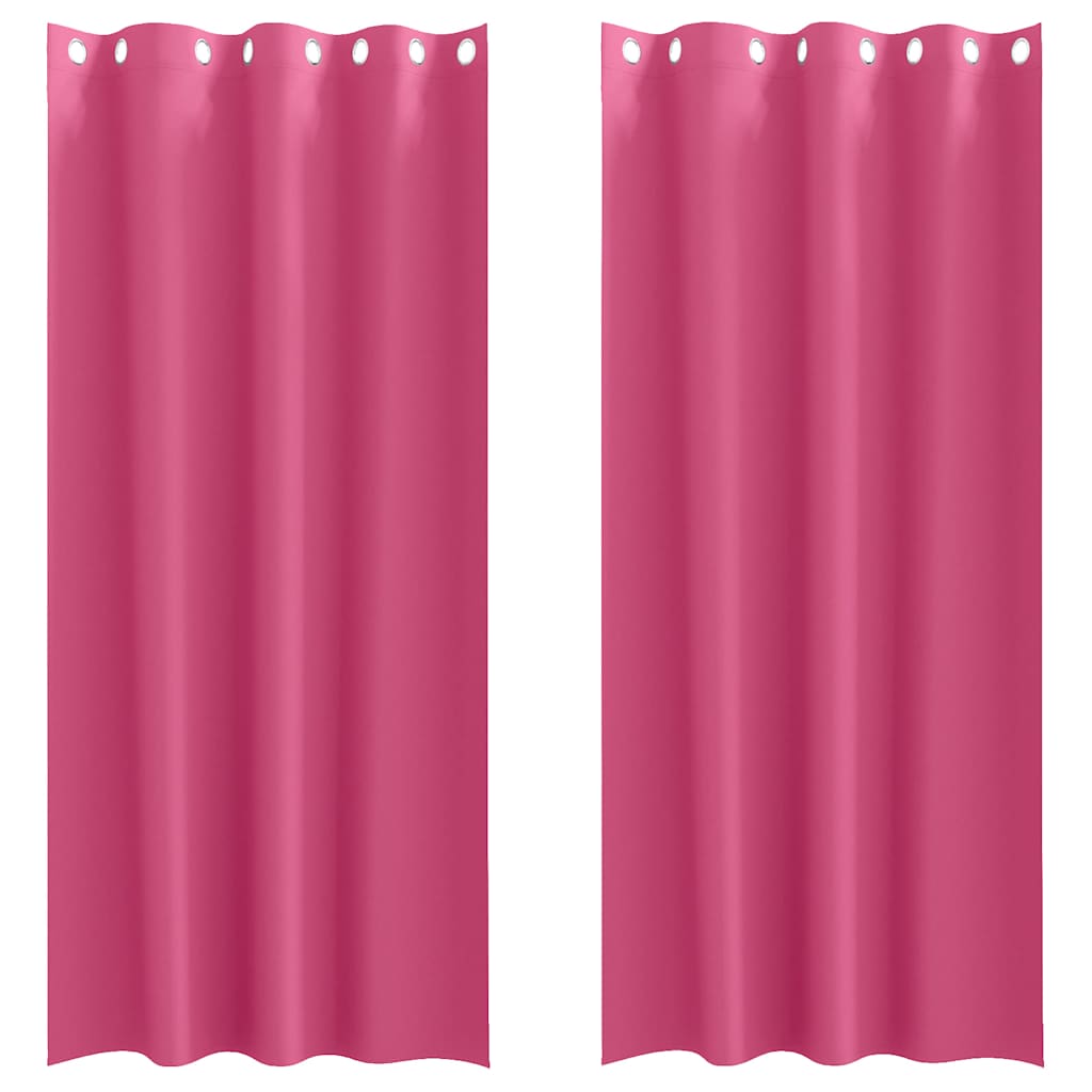 Vidaxl zwart-out gordijnen met ringen 2 pcs felroze 225 x 140 cm