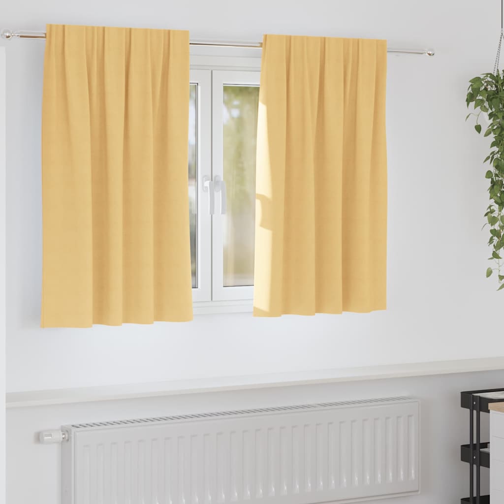 Vidaxl zwart-out gordijnen met ringen 2 pcs beige 140 x 140 cm