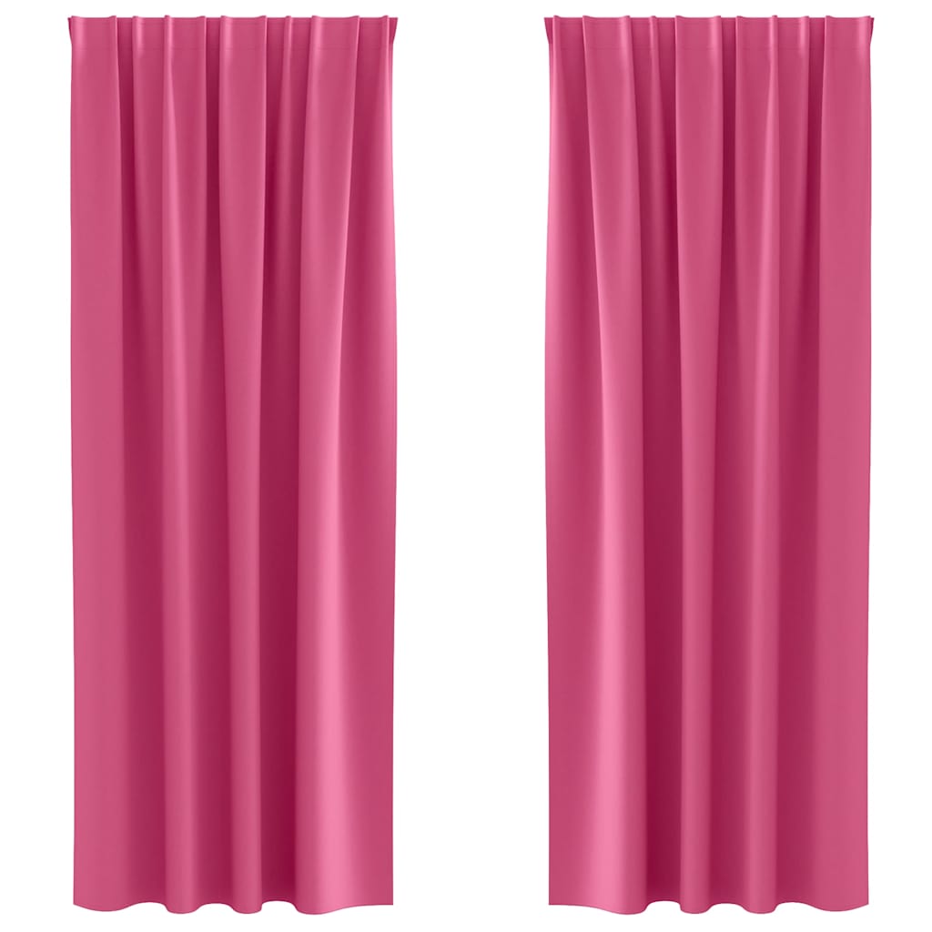 Vidaxl zwart-out gordijnen met ringen 2 pcs felroze 260 x 140 cm