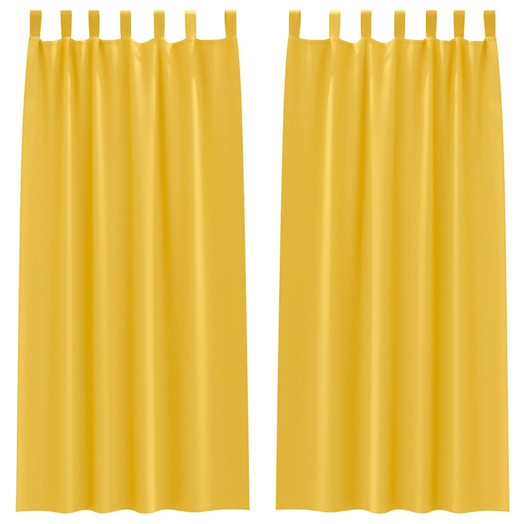 Vidaxl zwart-out gordijnen met ringen 2 pcs mosterdgeel 260 x 140 cm