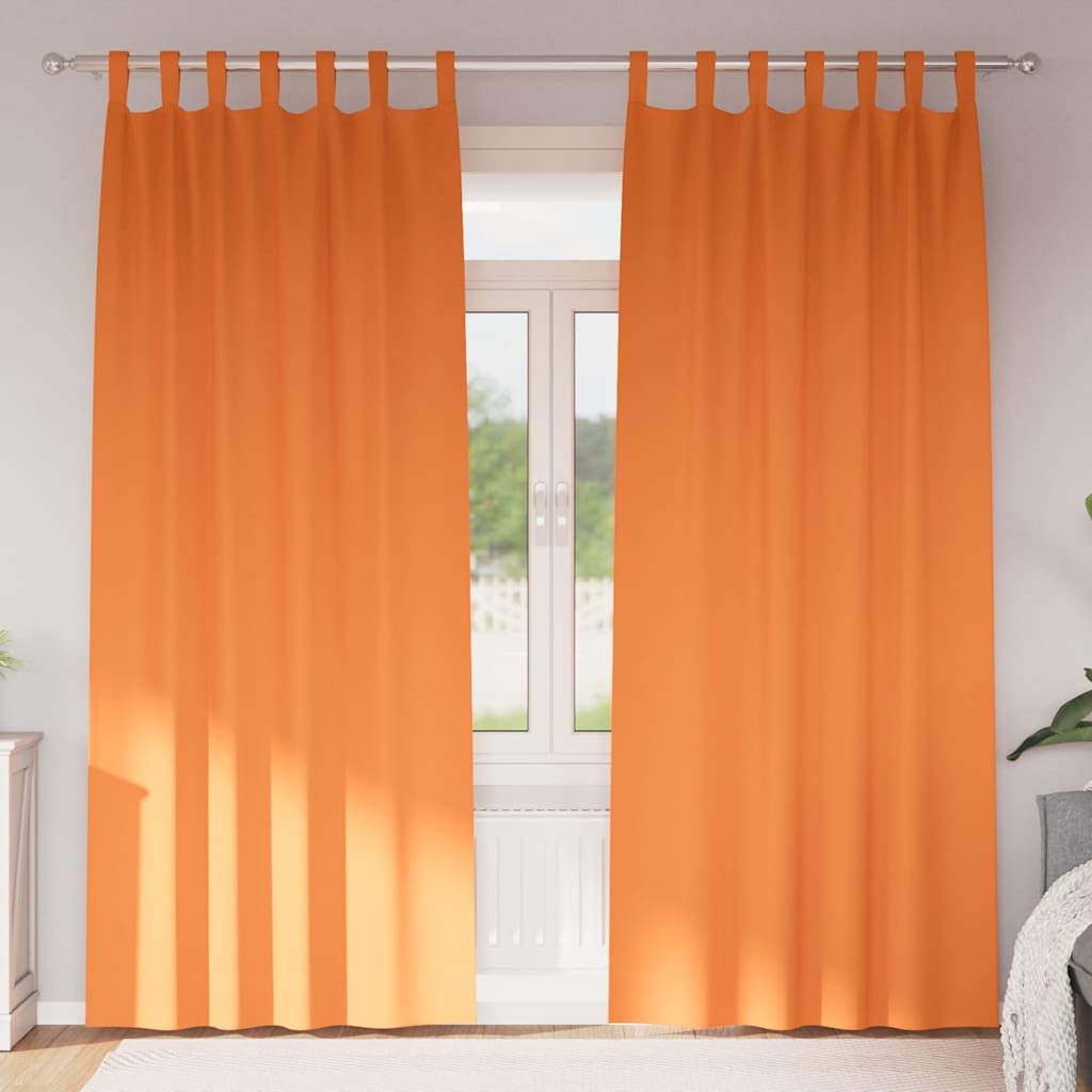 Vidaxl zwart-out gordijnen met ringen 2 pcs feloranje 260 x 140 cm
