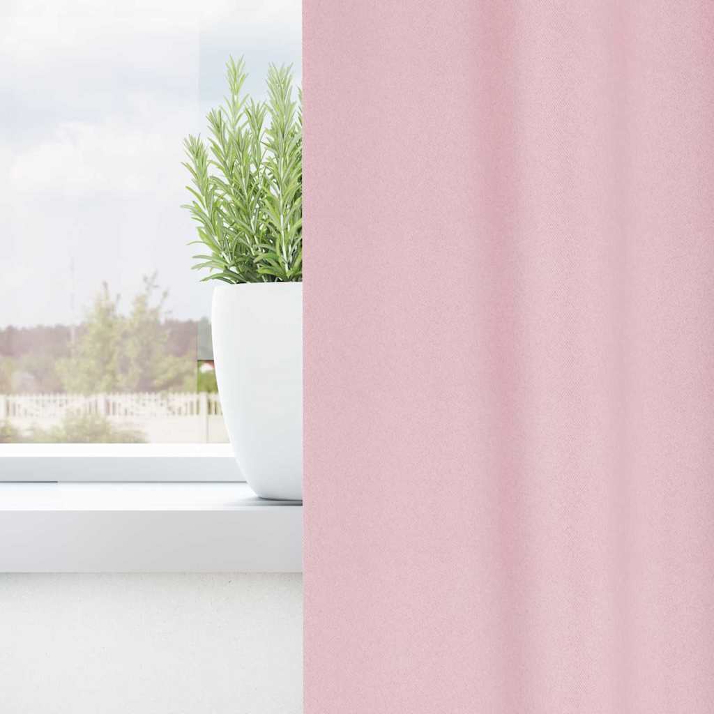 Vidaxl zwart-out gordijnen met ringen 2 pcs babyroze 175 x 140 cm