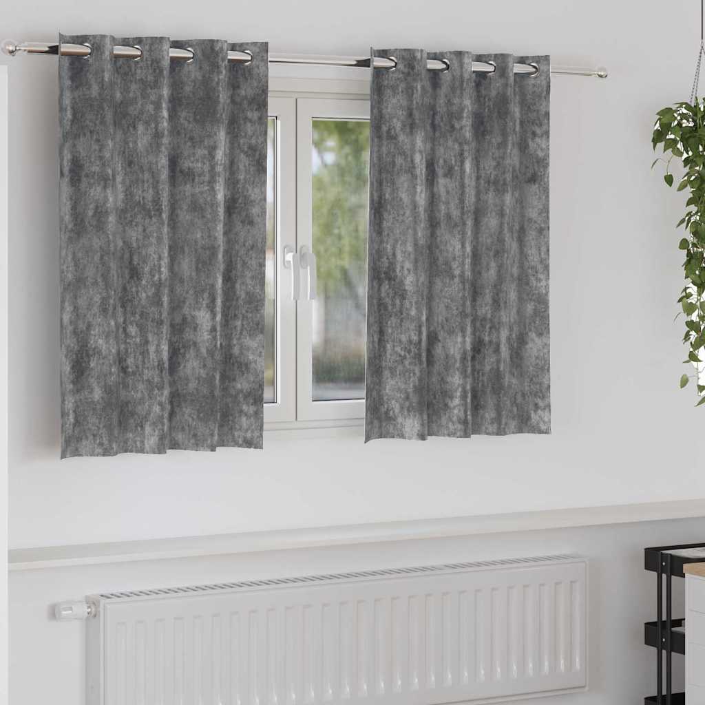 Vidaxl velvet gordijnen met gordijnen 2 pcs grijs 140 x 140 cm fluweel