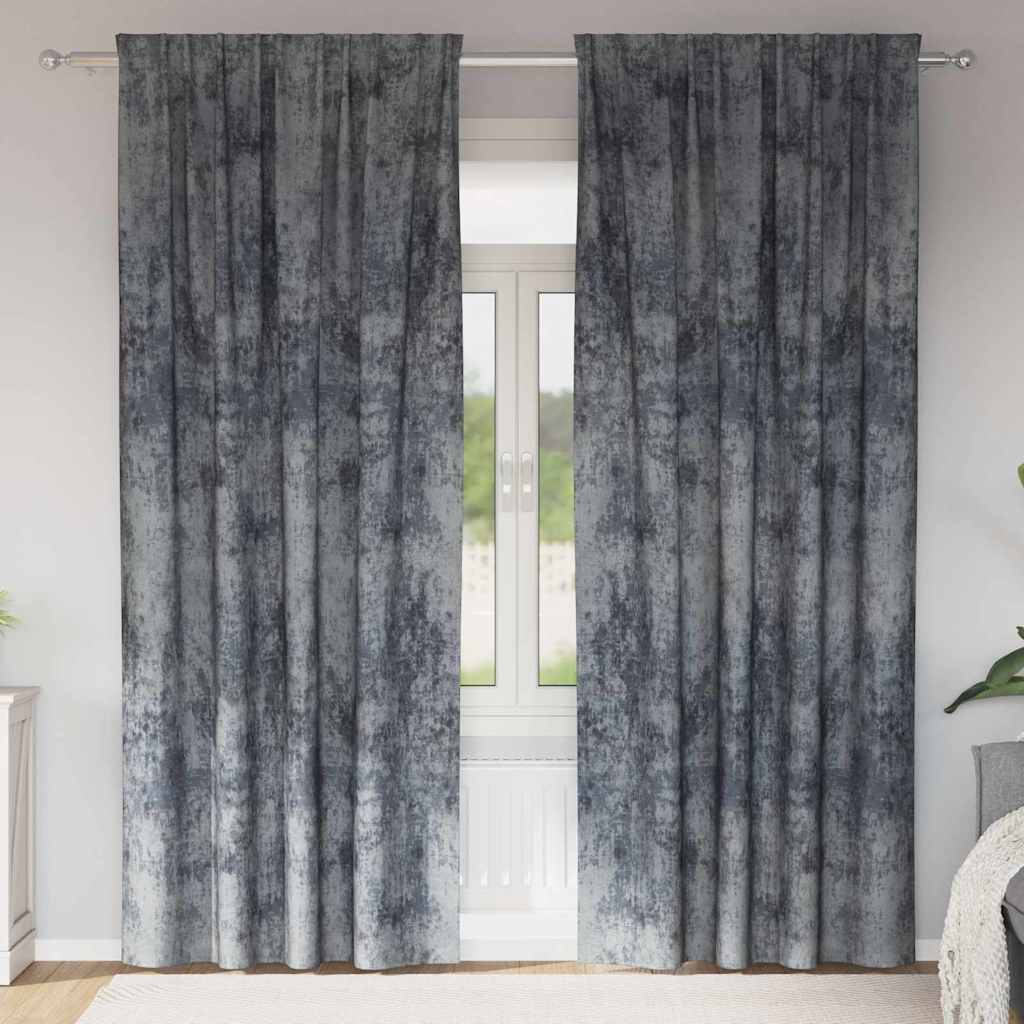 Vidaxl velvet gordijnen 2 pcs zilvergrijs 225 x 140 cm fluweel