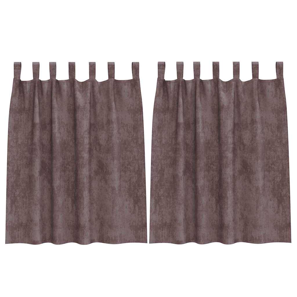 Vidaxl velvet gordijnen met gordijnen 2 pcs bruin 140 x 140 cm fluweel