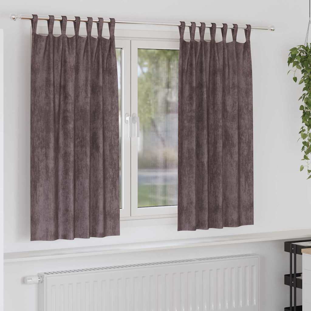 Vidaxl velvet gordijnen met gordijnen 2 pcs bruin 175 x 140 cm fluweel