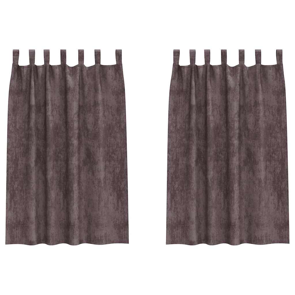 Vidaxl velvet gordijnen met gordijnen 2 pcs bruin 175 x 140 cm fluweel