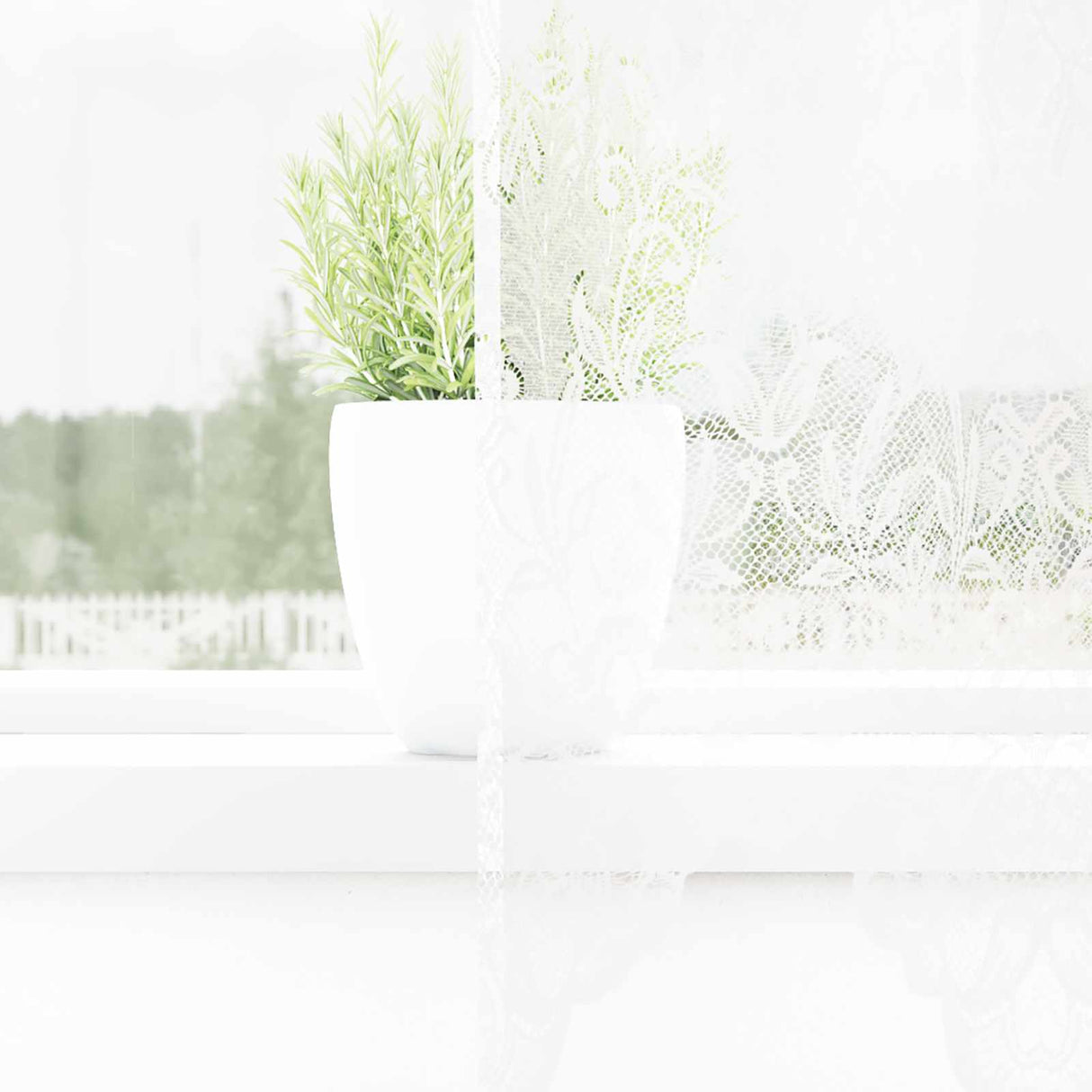 Vidaxl kantgordijn met gordijnen bloemen wit 160 x 300 cm polyester