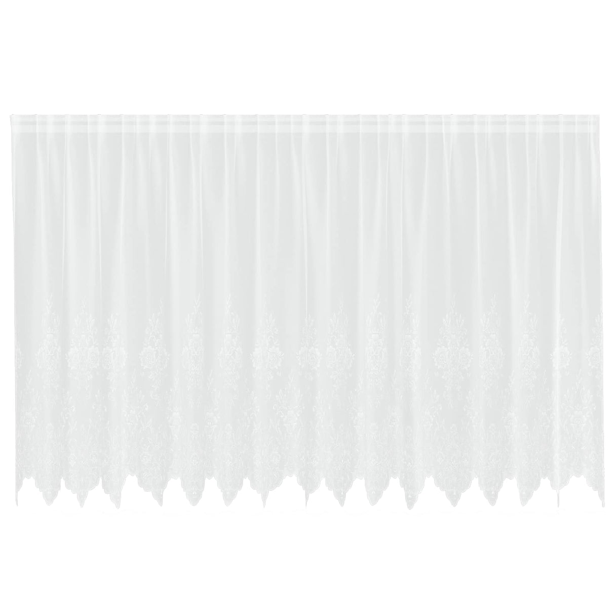Vidaxl kantgordijn met gordijnen bloemen wit 160 x 400 cm polyester