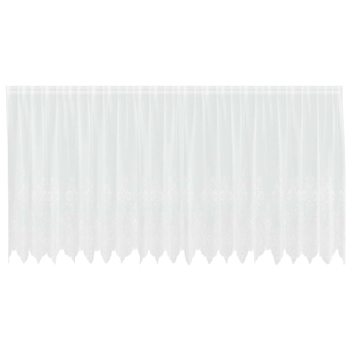Vidaxl kantgordijn met gordijnen bloemen wit 160 x 500 cm polyester
