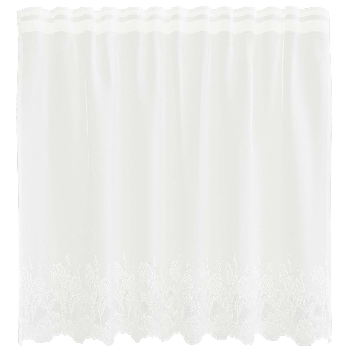 Vidaxl kantgordijn met gordijnen bloemen wit 80 x 150 cm polyester