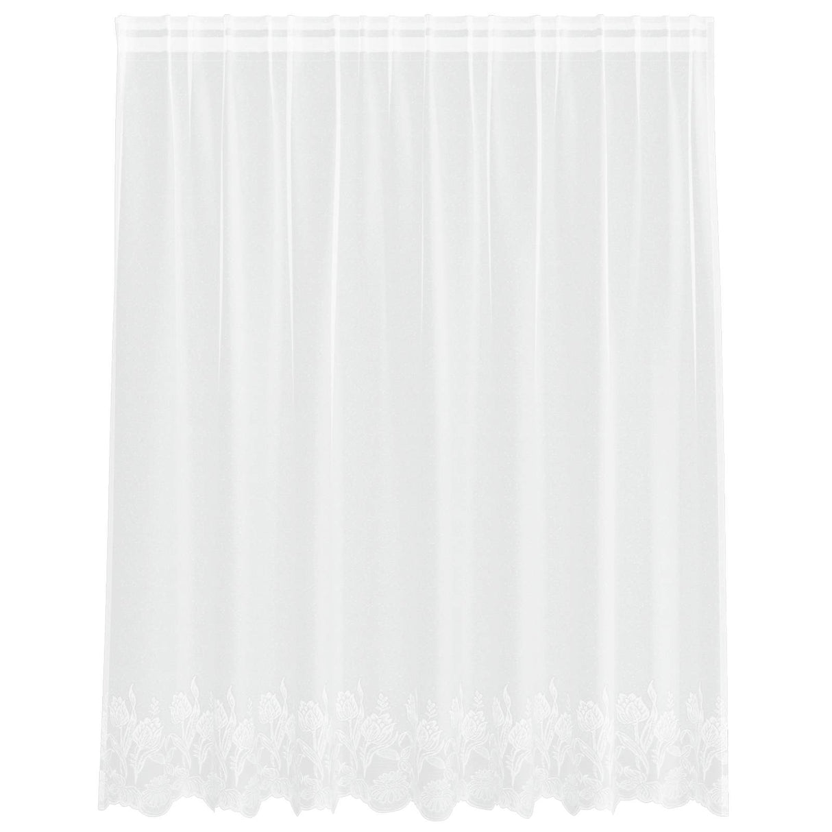 Vidaxl kantgordijn met gordijnen bloemen wit 140 x 200 cm polyester